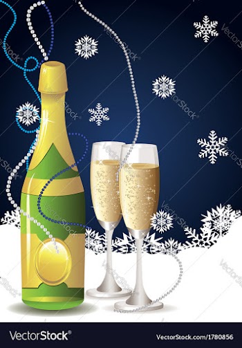 Card with champagne2 vector image