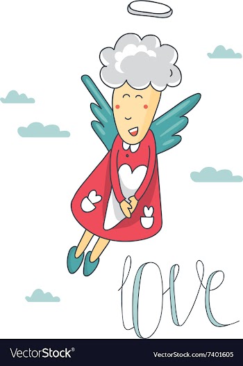 Card with cupid and angel love vector image