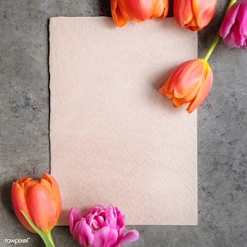 Card with flowers | Free stock psd mockup - 1209975
