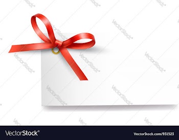  					Card with red bow vector&nbsp;image														