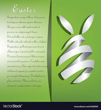 Card with text and eggs for Easter on a green vector image