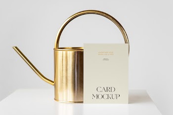 Card with Watering Can Mockup