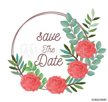 card with wreath of beautiful rosebush
