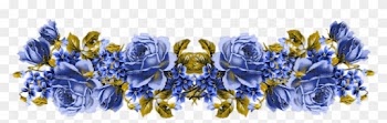 Cards - Blue Roses Transparent Background