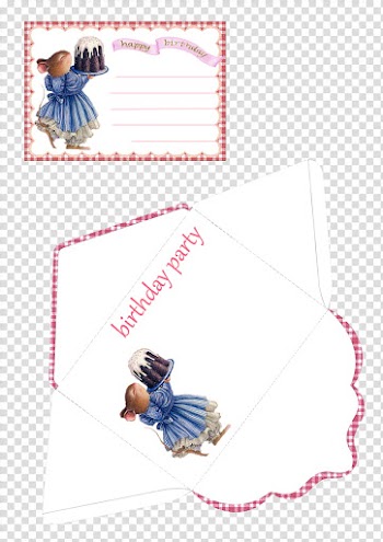 Cards for children, blue mouse birthday card transparent background PNG clipart