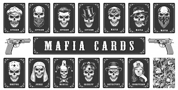 Cards for the mafia game Free Vector