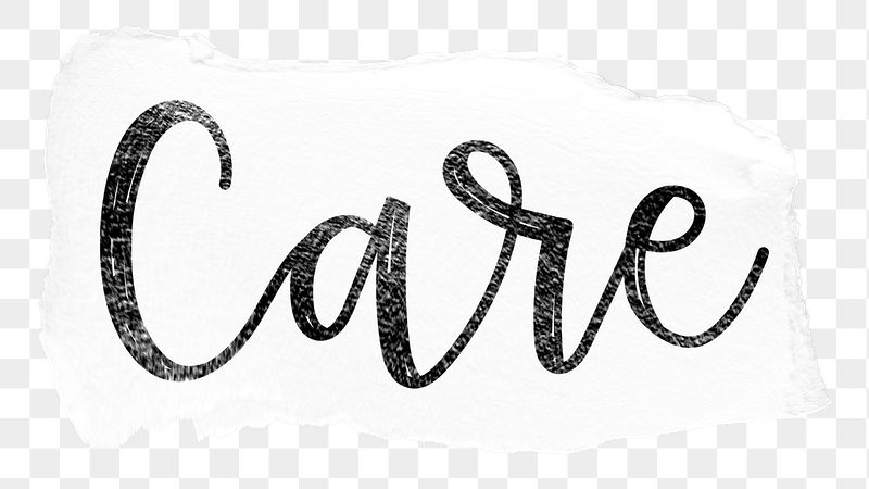 Care png word sticker typography, | Free PNG - rawpixel