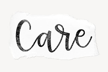 Care word, ripped paper typography | Free PSD - rawpixel