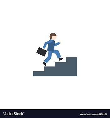 career growth creative icon flat from success