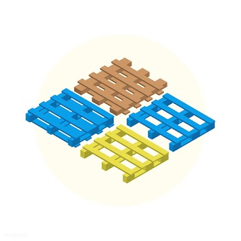 Cargo pallet isolated on background | Free stock vector - 393213
