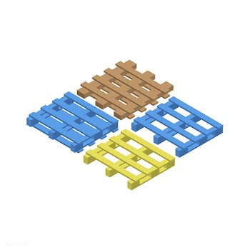 Cargo pallet isolated on background | Free stock vector - 393217