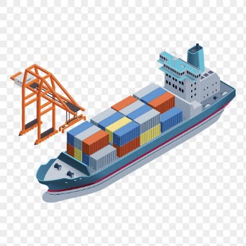 Cargo ship png sticker illustration, | Free PNG - rawpixel