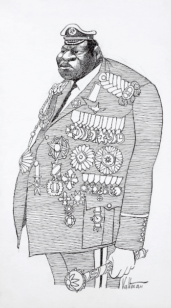 "Caricature shows Idi Amin, President | Free Photo - rawpixel