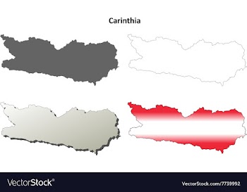 Carinthia blank detailed outline map set vector image