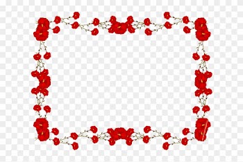 Carnation Clipart Border - Red Flower Frame Png