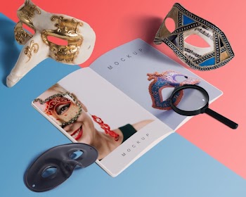 Carnival mockup with editable isometric objects Free Psd