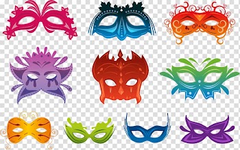 Carnival of Venice Brazilian Carnival, Colored masquerade masks transparent background PNG clipart