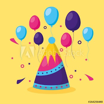 carnival party hat balloons