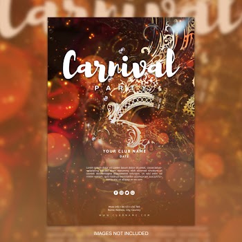Carnival party poster template Free Psd