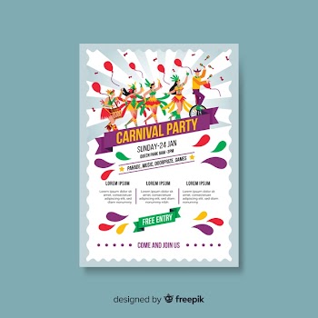 Carnival party poster template Free Vector
