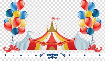 Carnival tent illustration, Performance Circus Cartoon, Circus tents balloon posters cartoon promotional material transparent background PNG clipart