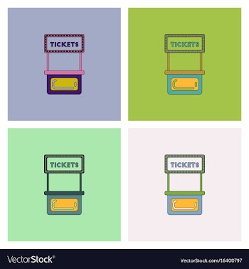 Carnival ticket booth set vector image