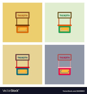 Carnival ticket booth set vector image