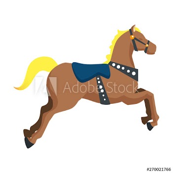carousel horse carnival icon vector illustration