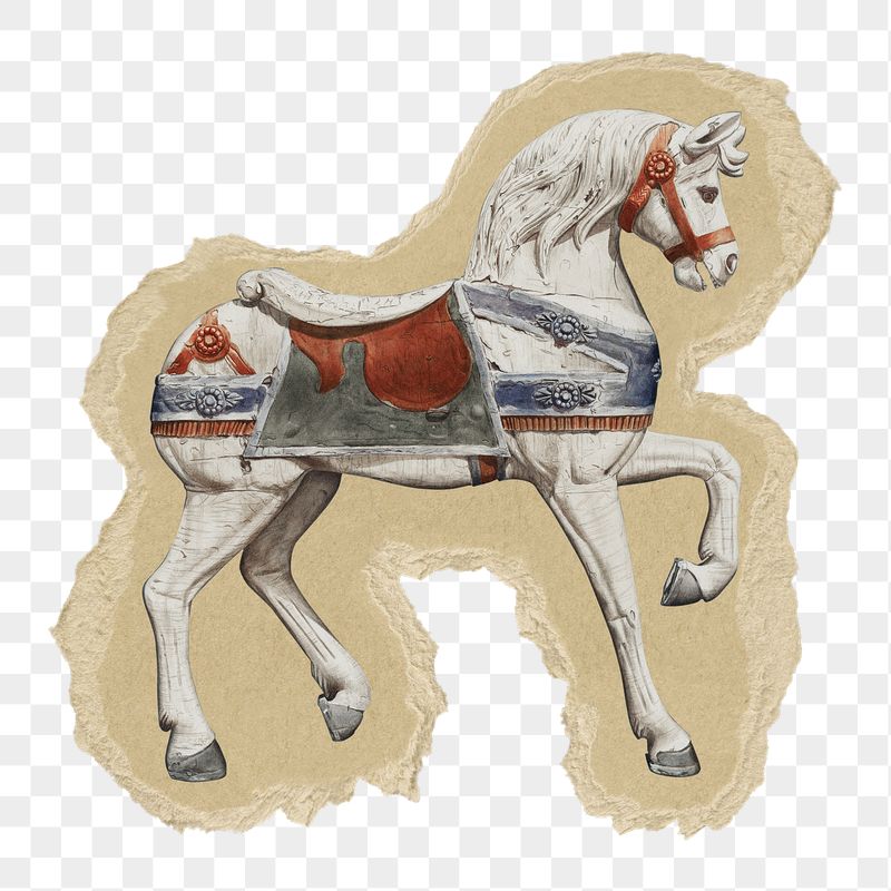 Carousel horse png sticker, ripped | Free PNG Illustration - rawpixel