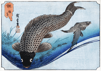 Carp and Crucians (1830) by Utagawa | Free Photo Illustration - rawpixel