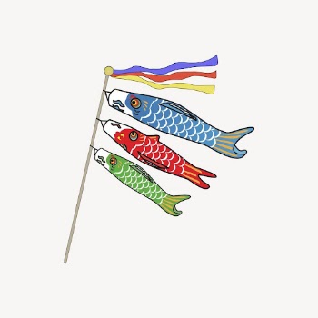 Carp streamers sticker, Koinobori illustration | Free Vector - rawpixel
