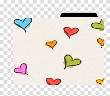 Carpetas, multicolored heart print folder icon transparent background PNG clipart