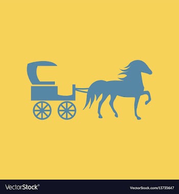Carriage with horse vector image