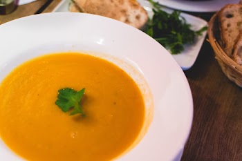 Carrot ginger soup in an aussie restaurant 