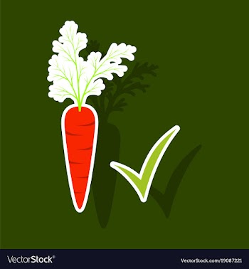 Carrot sticker icon carrot icon on background veg vector image