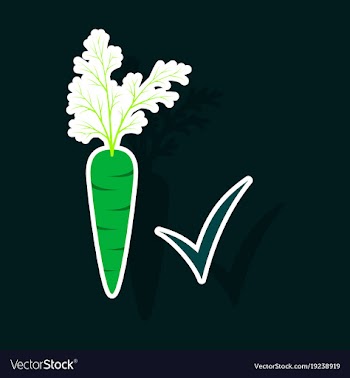 Carrot sticker icon carrot icon on background veg vector image