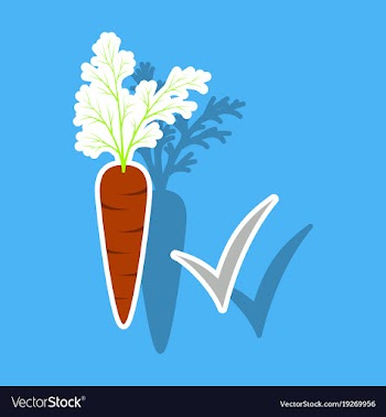 Carrot sticker icon carrot icon on background veg vector image