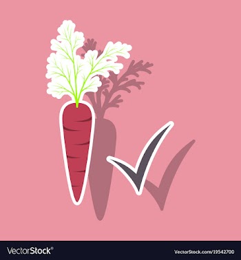 Carrot sticker icon carrot icon on background veg vector image