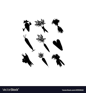 carrot vegetables collection set silhouette design