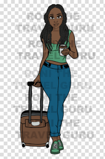 Carry-On Girl Digital Black Girl Art - Roni The Travel Guru