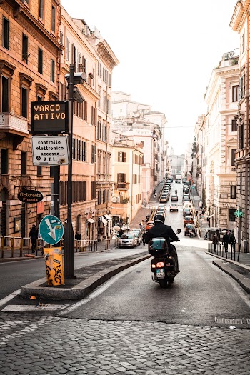 Cars and Motorcycle On The Street