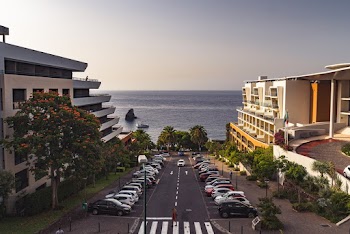 Cars Between Two Buildings