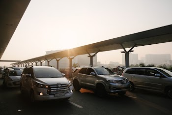 Cars in Traffic on Road