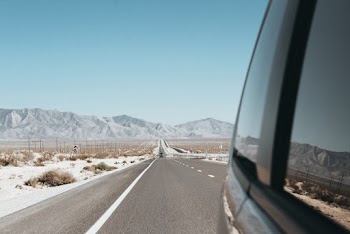 cars on a straight road  