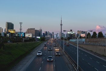 Cars on Asphalt Road