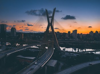 Cars on Bridge during Dusk