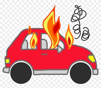 Cars On Fire Png Clipart - Cartoon Car On Fire