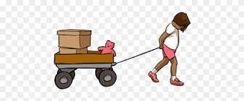 Cart Clipart Pulled - Girl Pulling A Toy Car