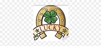Carta Da Parati Lucky - Large Poster Lucky Horseshoe With Four Leaf Clover