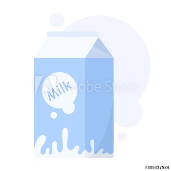 Carton of fresh organic cow milk